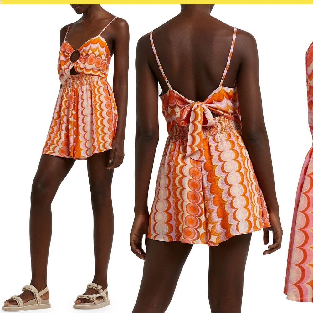 river island geo print cutout romper